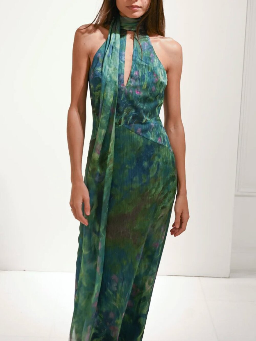 Yllw the Label: Monet Print Open Back Maxi Dress - Picture 3 of 6